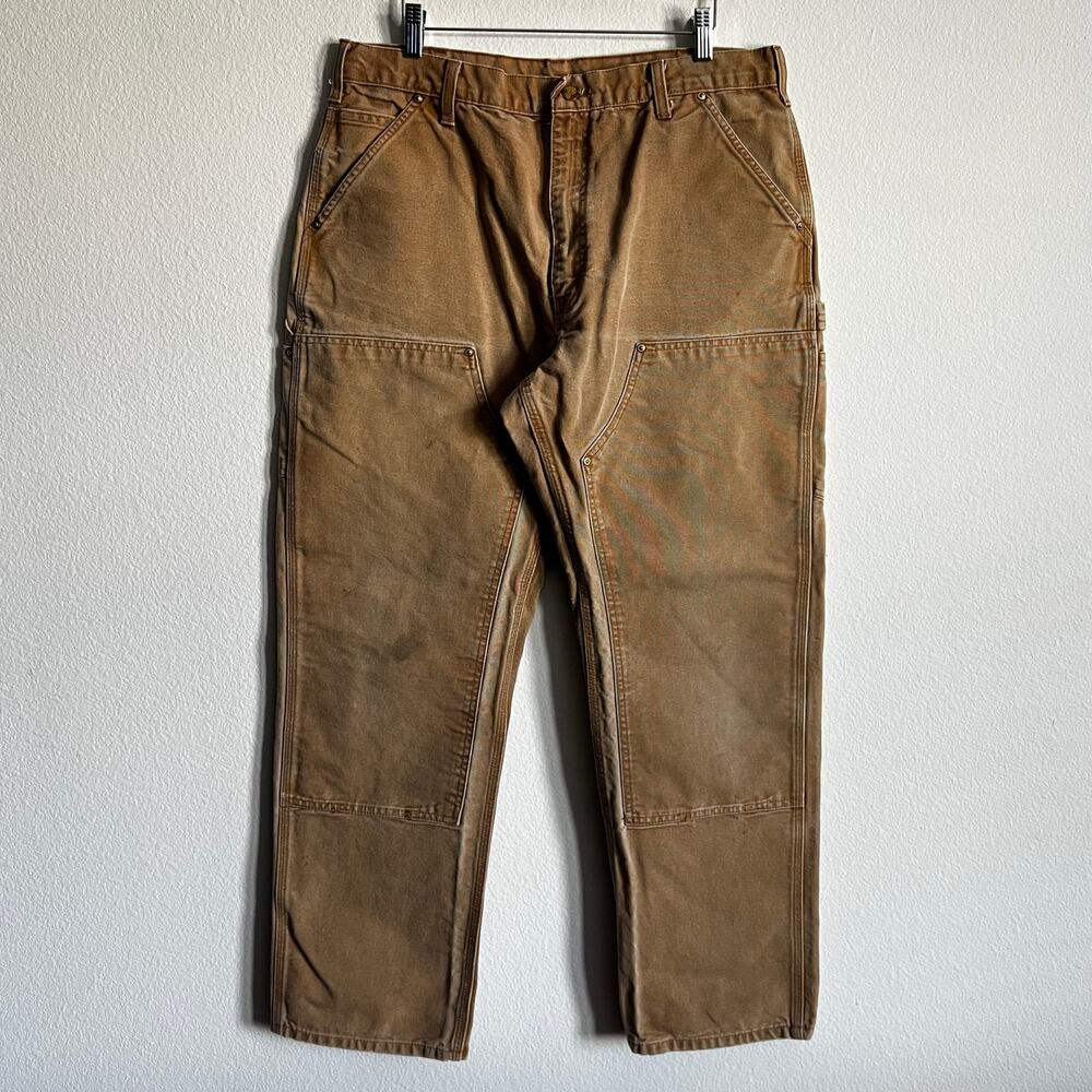 Carhartt B01 BRN brown double knee work wear carpenter pants